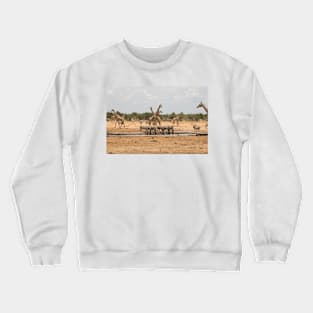 Animals at the waterhole Crewneck Sweatshirt